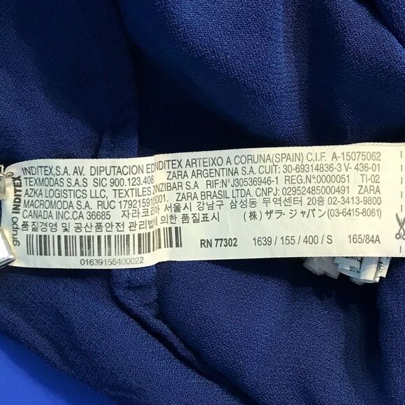 Zara Basic Blue Sleeveless Open Knit Shoulders Top Blouse Size Small S Womens - Picture 6 of 8